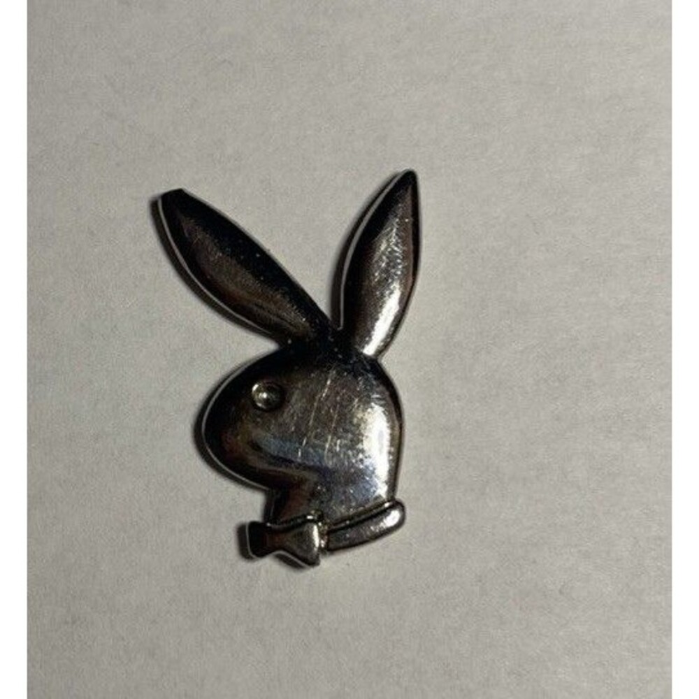Playboy Bunny Silver Tone Pendant 1.25" Women's Necklace Charm *See Description*